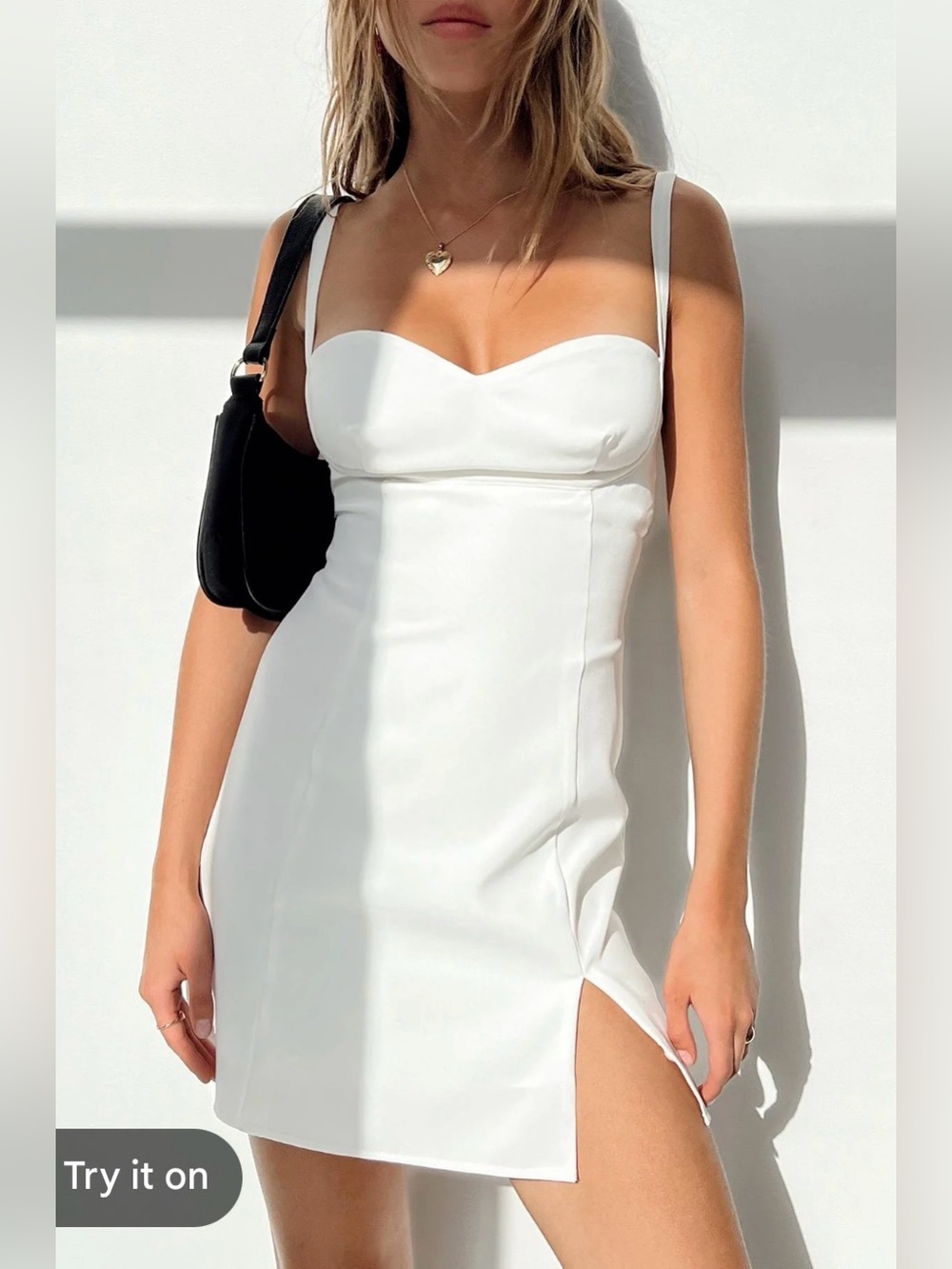Princess Polly Briana Mini Dress in White 6 with Make-Up mark Call out